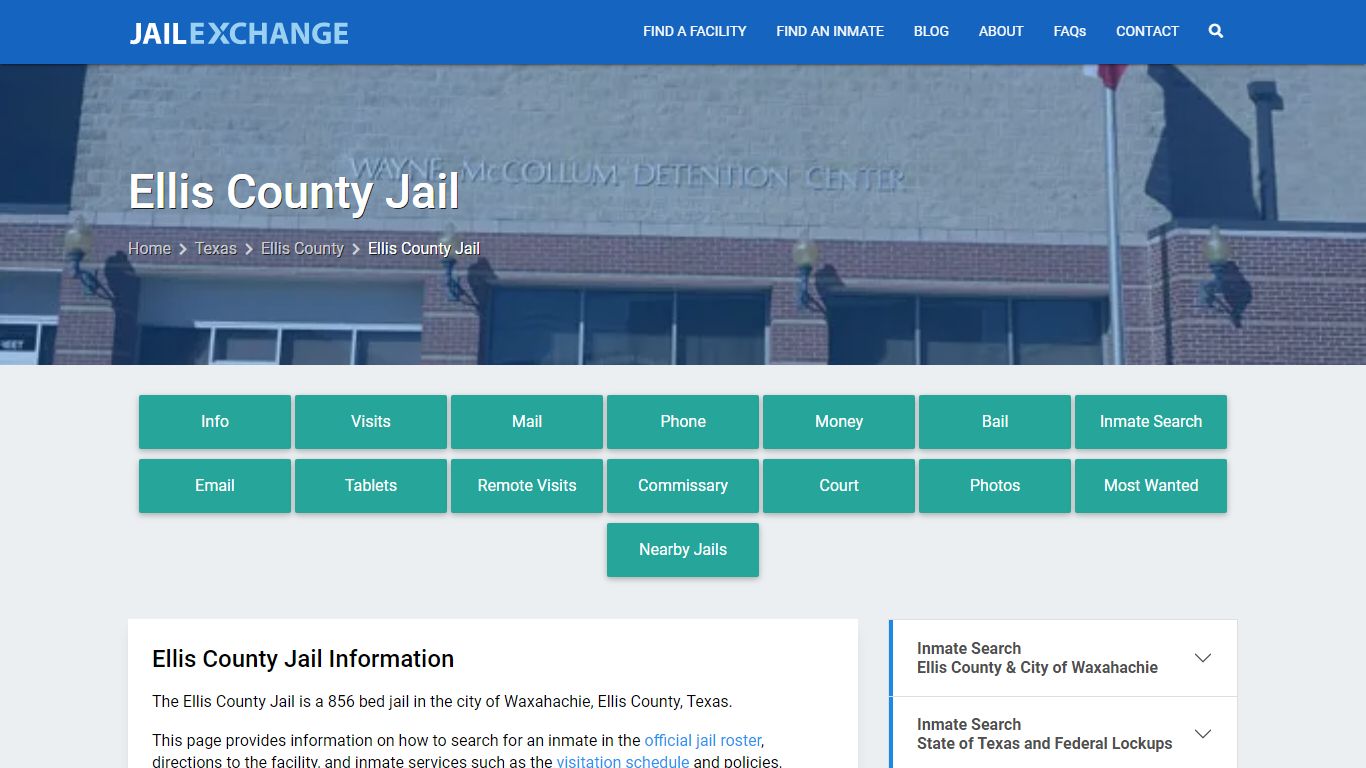 Ellis County Jail, TX Inmate Search, Information - Jail Exchange